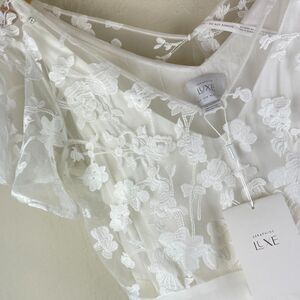 ~ Seraphine Luxe 10 Dress Nursing Lace Ivory Lined Wedding Shower Bridal Midi